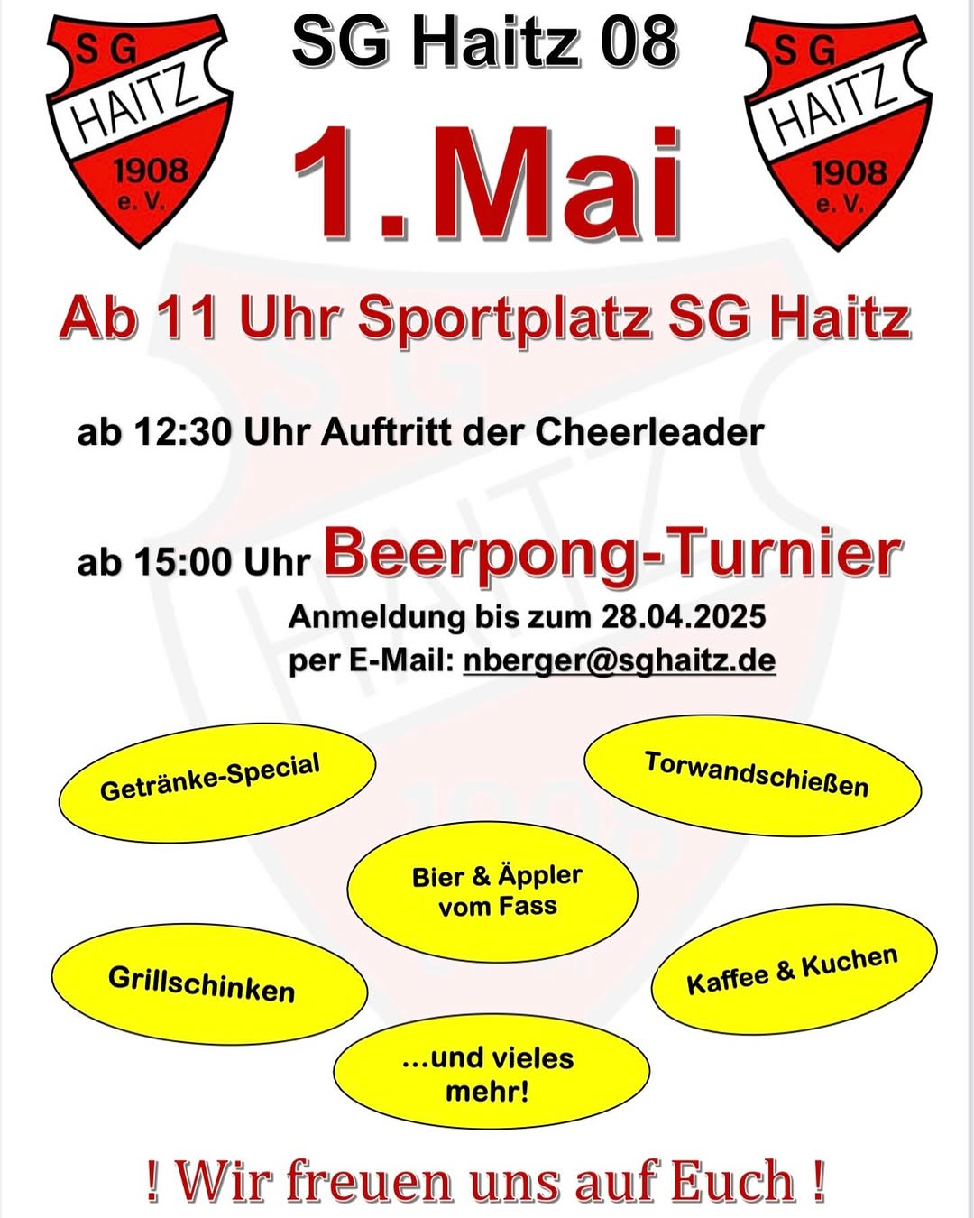 Werbeplakat für Feier zum 1. Mai der SG Haitz